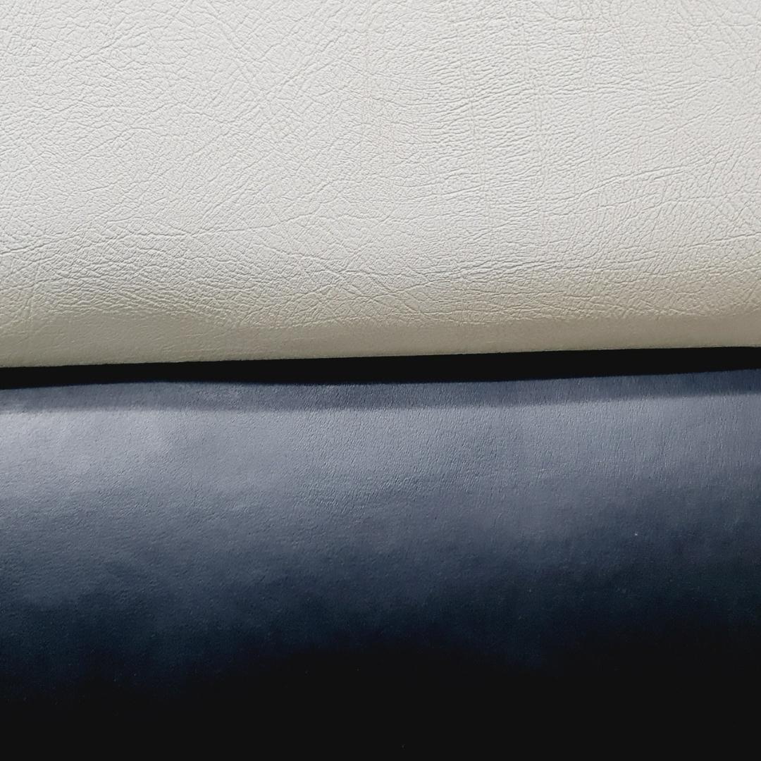 Leather Headboard - Black & White Striped