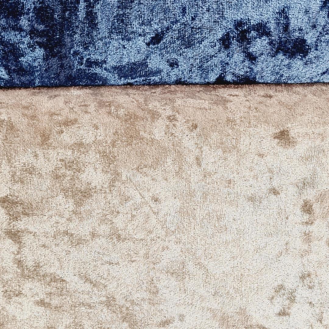 Velvet Material Headboards - Blue & Light Grey Striped