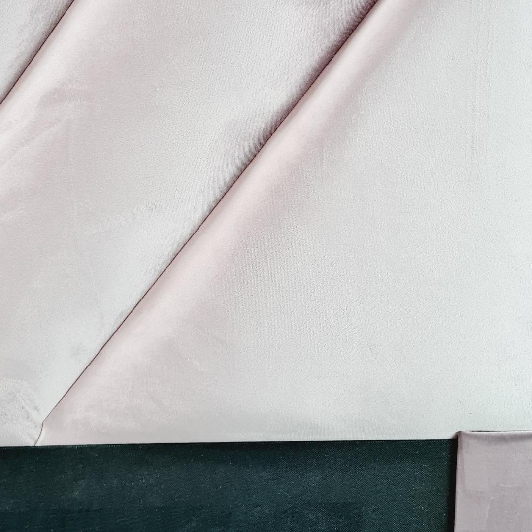 Velvet Headboard - Light Pink diagonally striped