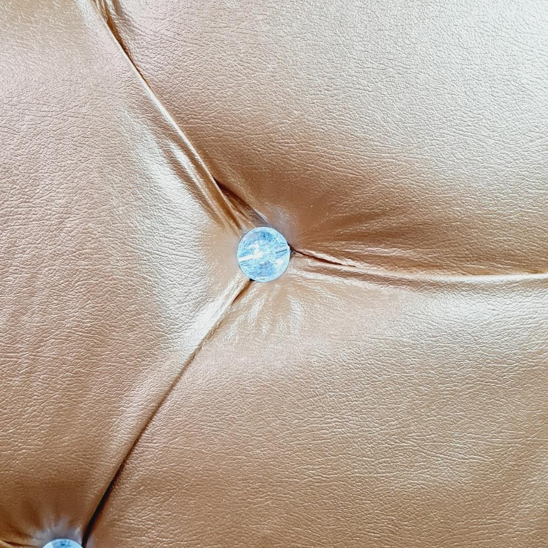 Leather Headboard -Orange with faux diamonds