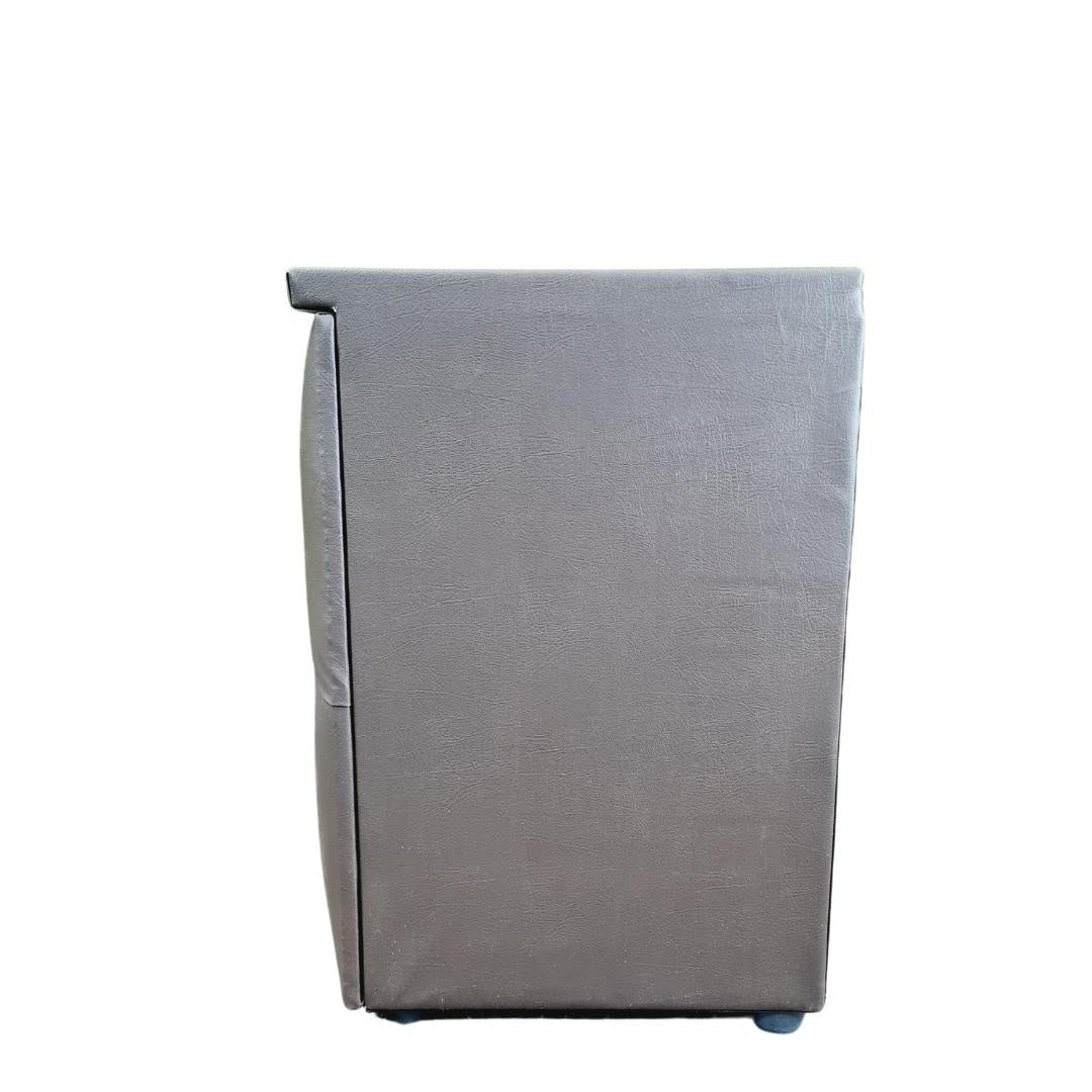 Leather Bedside Table Single - Brown with faux diamonds