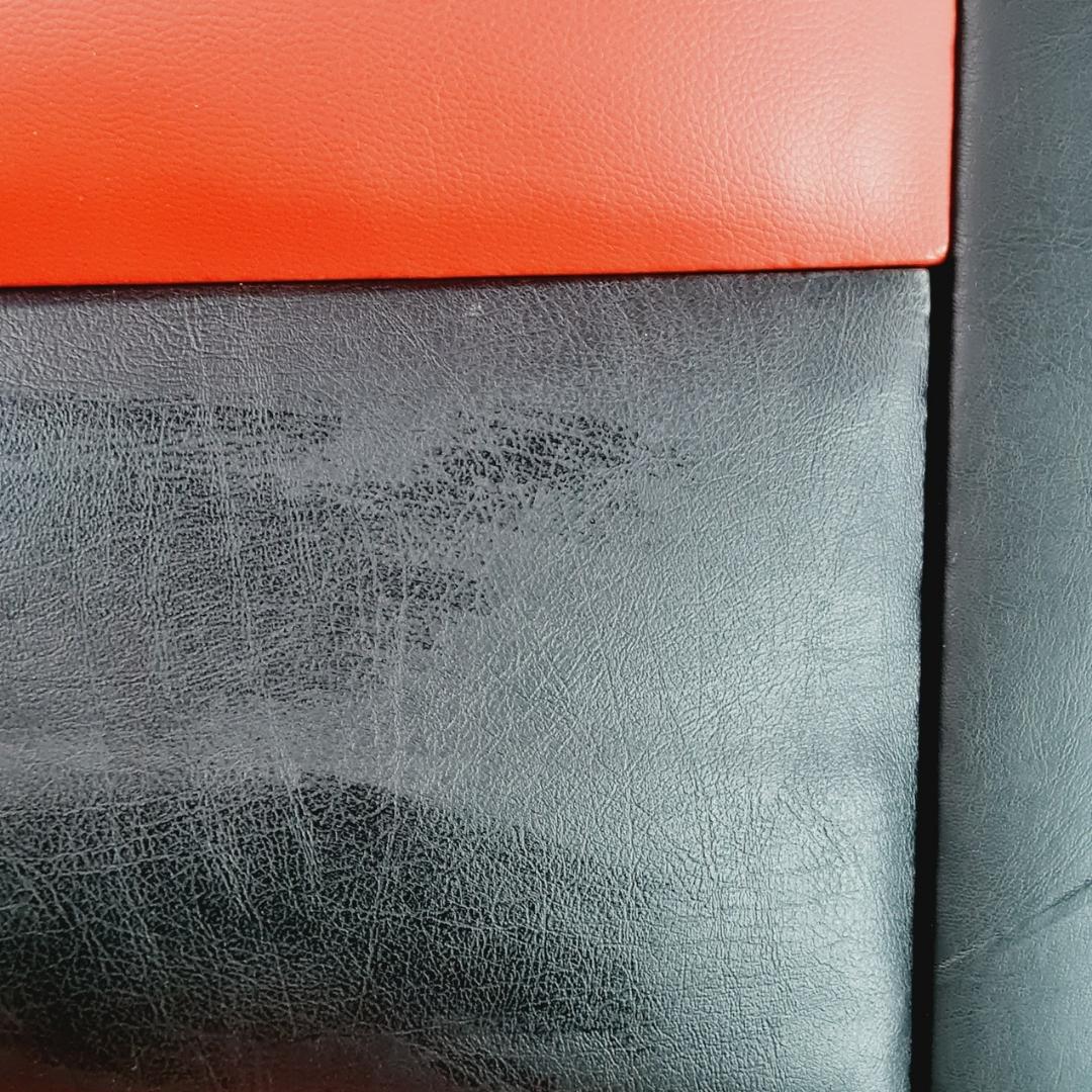 Leather Headboard - Red & Black Striped