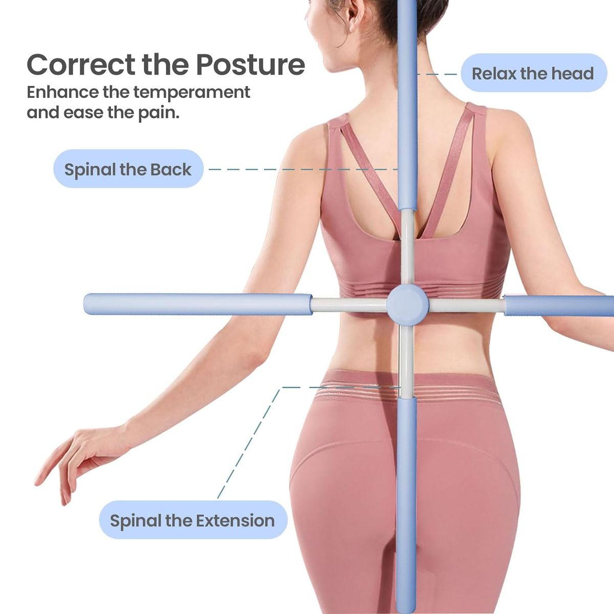 Posture Corrector Adjustable Yoga Stick Upper Back Posture Brace