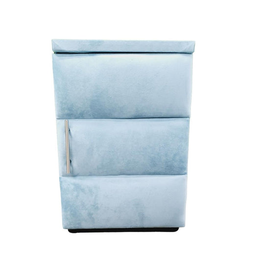 Velvet Material Bedside Table Single - Light Blue
