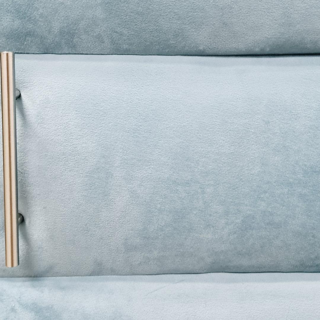 Velvet Material Bedside Table Single - Light Blue