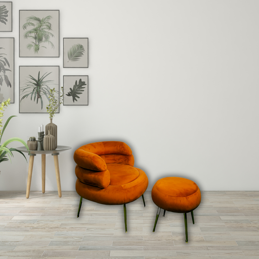All Orange with Ottoman top and legs