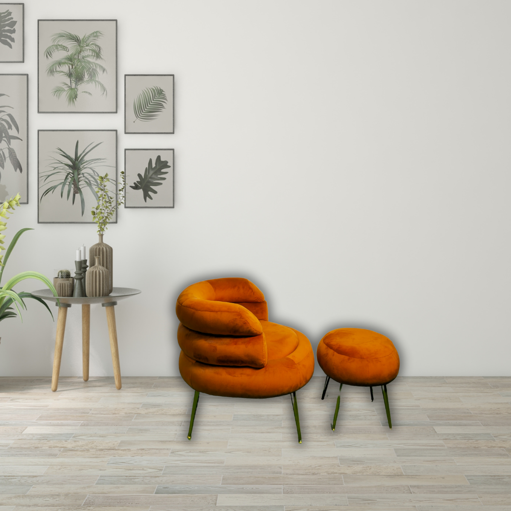 All Orange with Ottoman top and legs