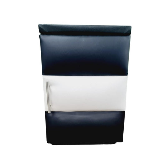 Leather Bedside Table - White & Black Striped