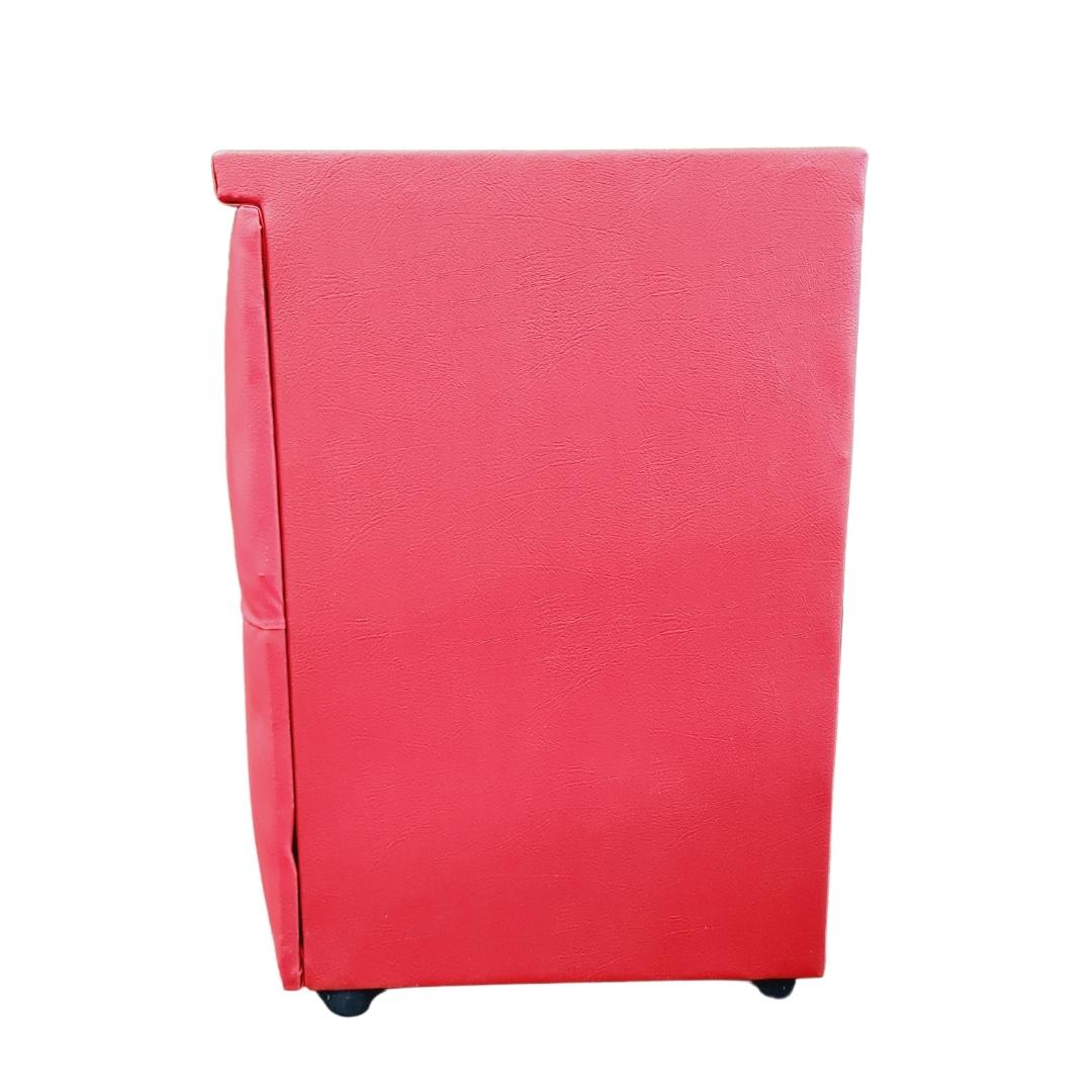 Leather Bedside Table Single - Red