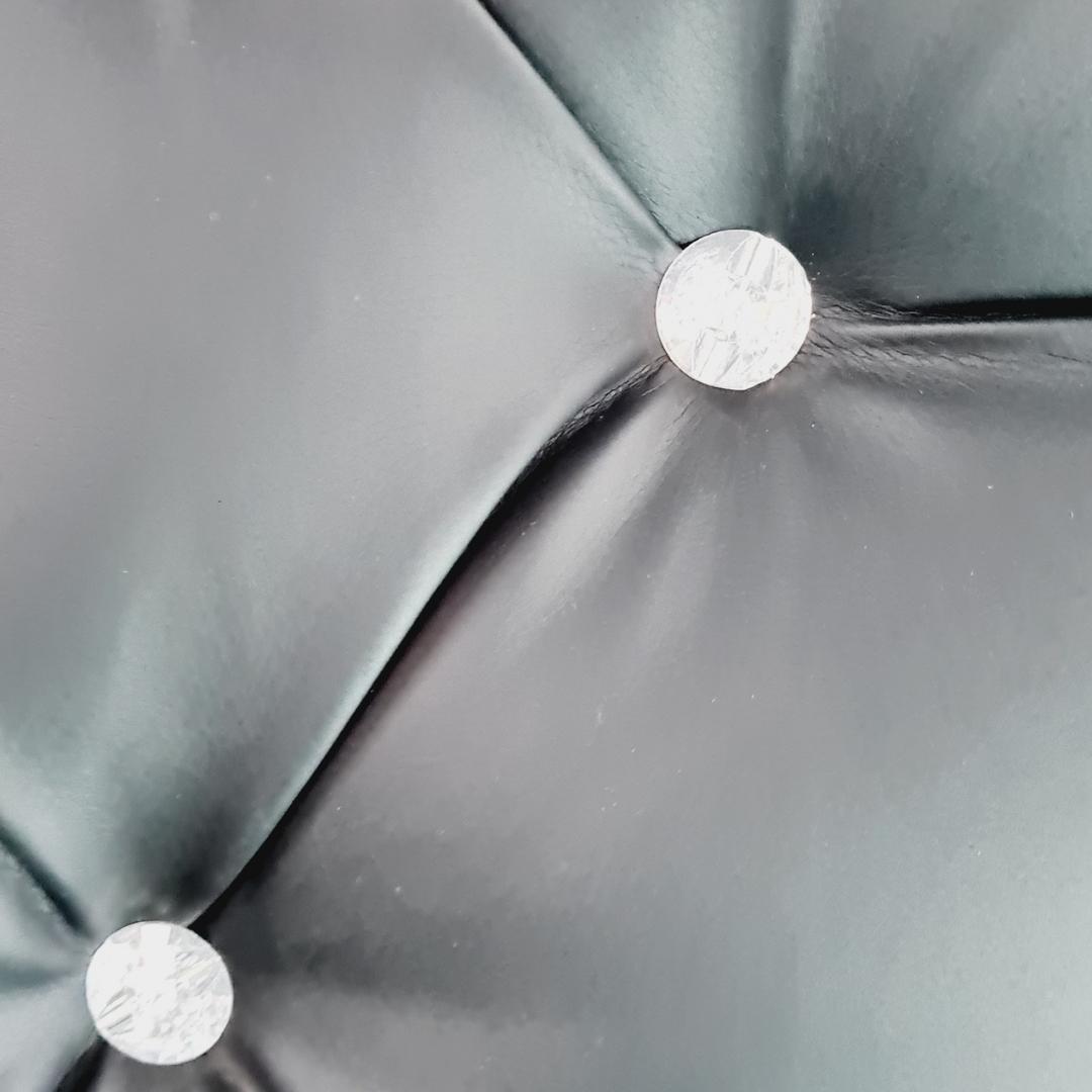 Leather Headboard - Black with faux Diamonds