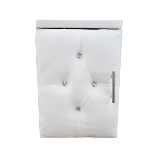 Velvet Material Bedside Table Single - White