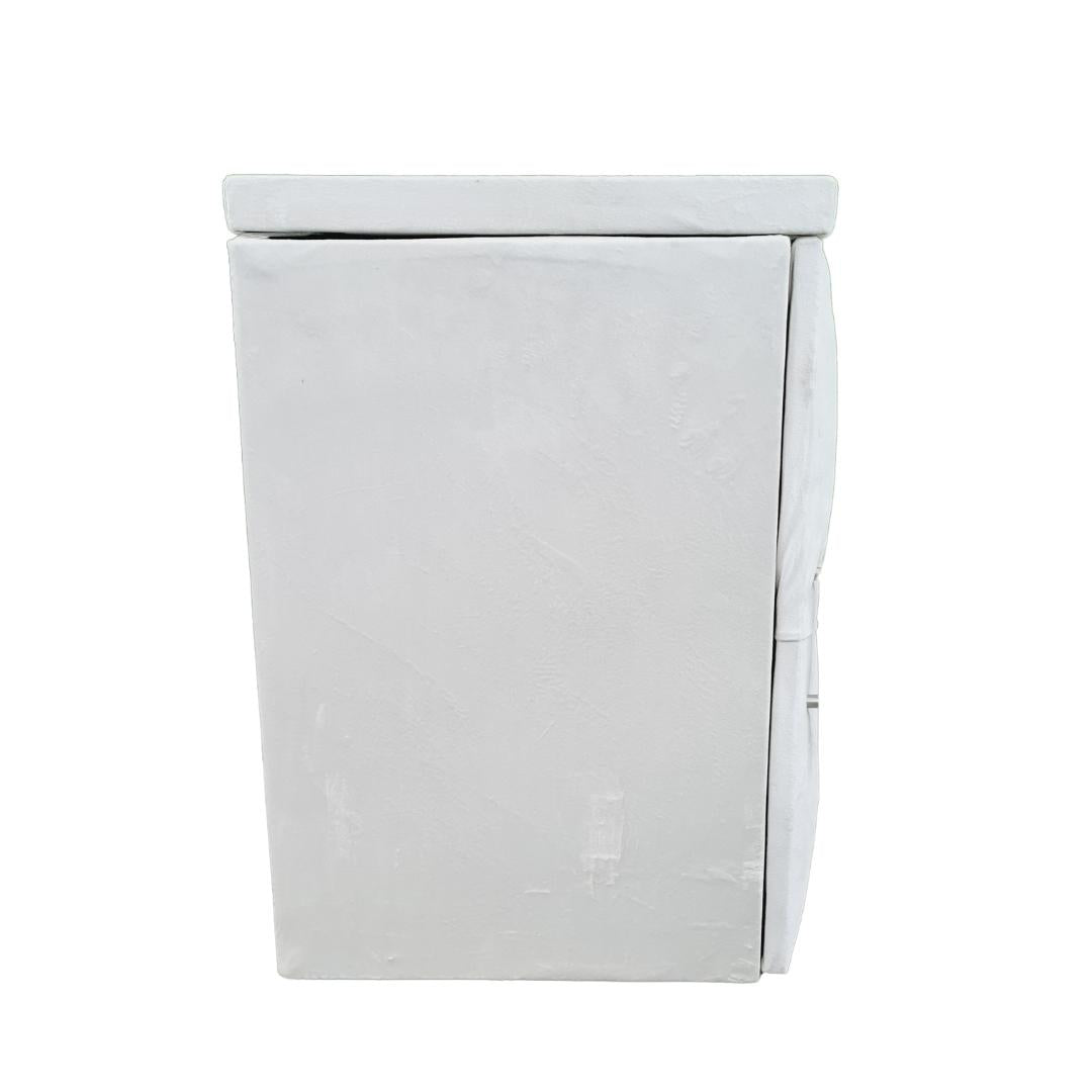 Velvet Material Bedside Table Single - White