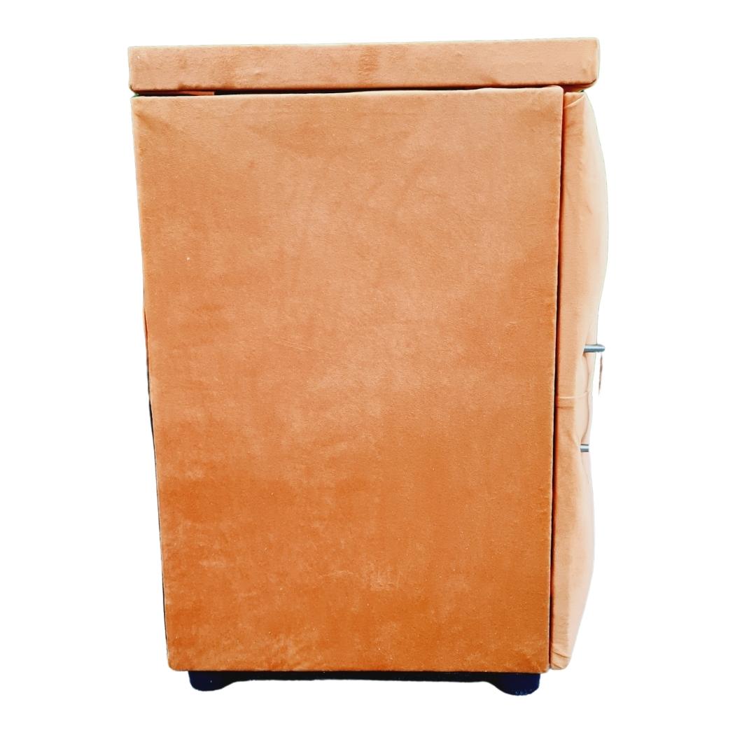 Velvet Material Bedside Table Single - Orange