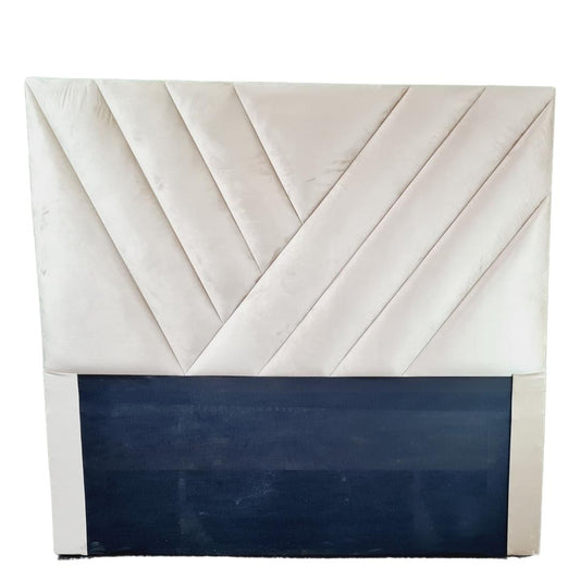 Velvet Headboard - Off White striped diagonally