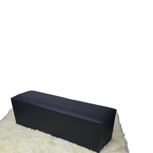 All black leather rectangular prism