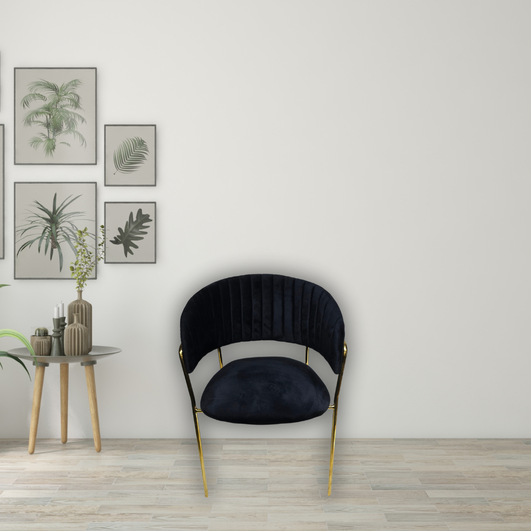 black with C-shaped top with back rest and gold legs