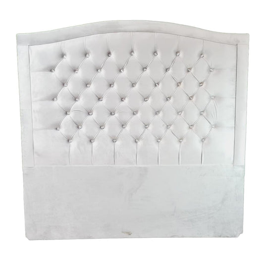 Velvet Material Headboards - Off White with faux diamonds
