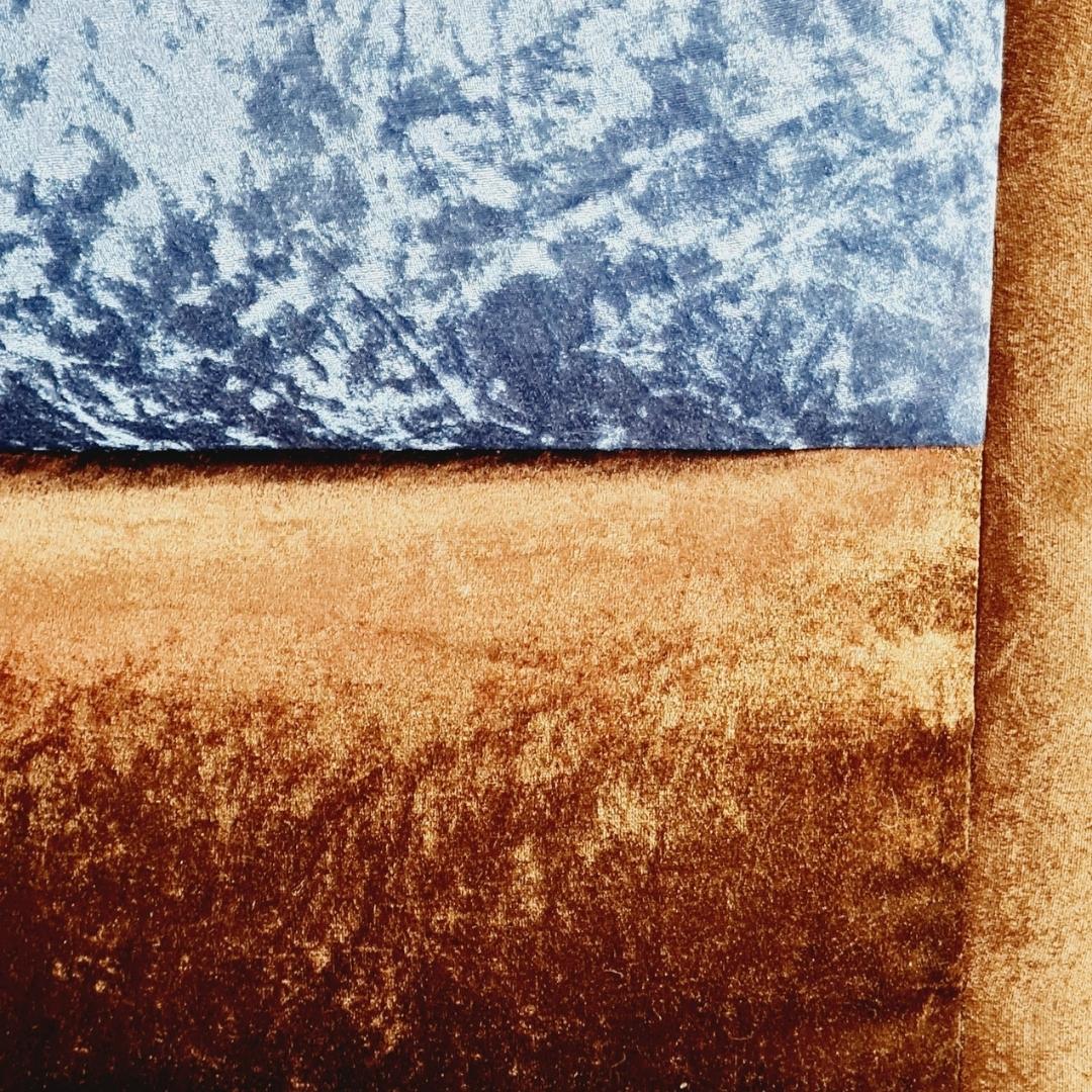 Velvet Material Headboards- Brown & Blue Striped