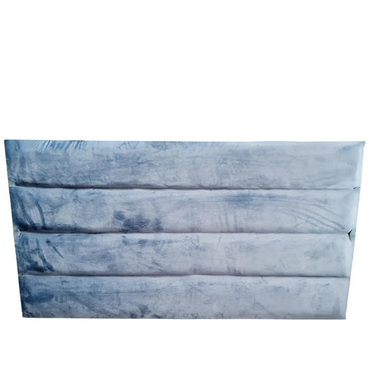 Velvet Material Headboards- Light Blue horizontal striped