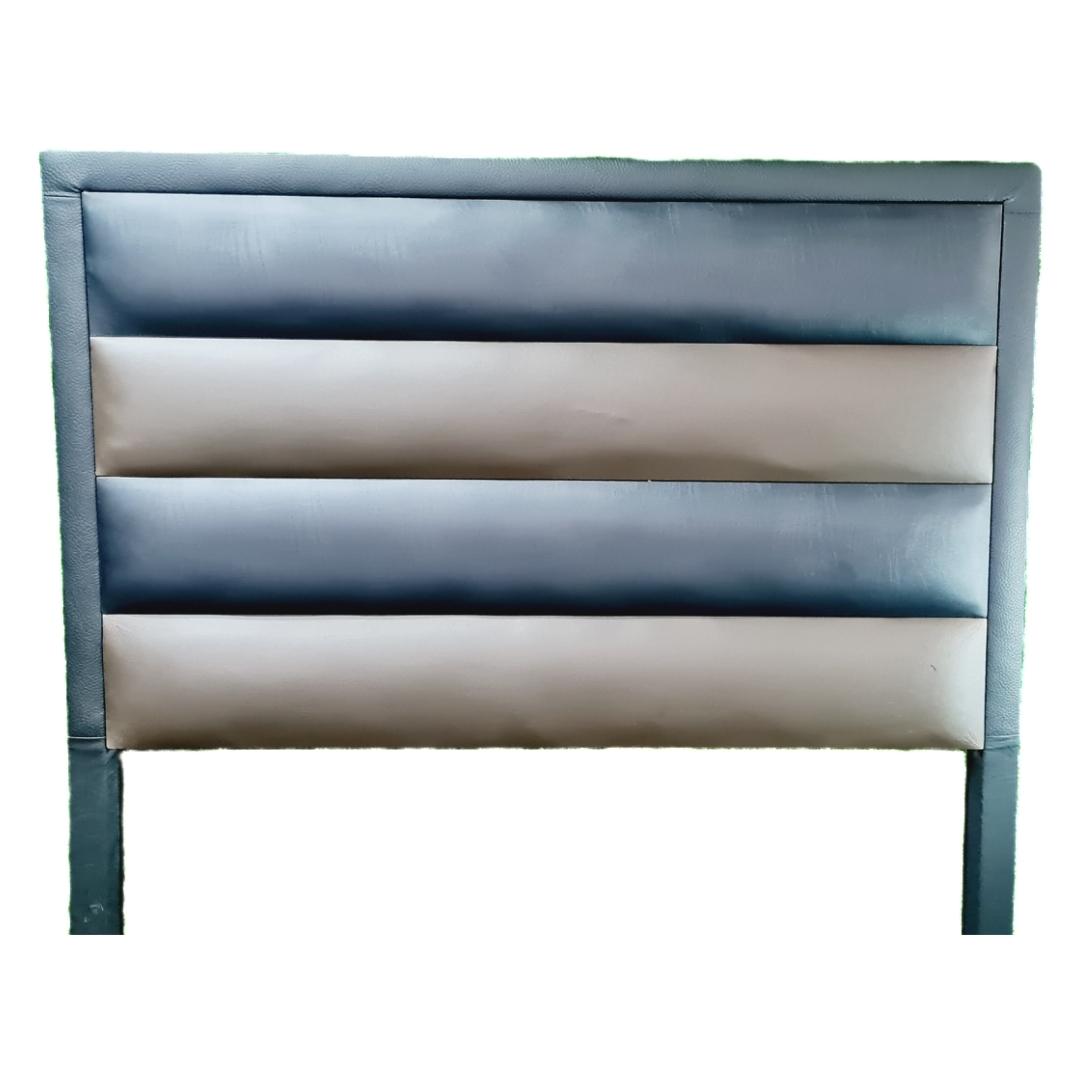 Leather Headboard - Brown & Black Striped