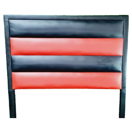 Leather Headboard - Red & Black Striped