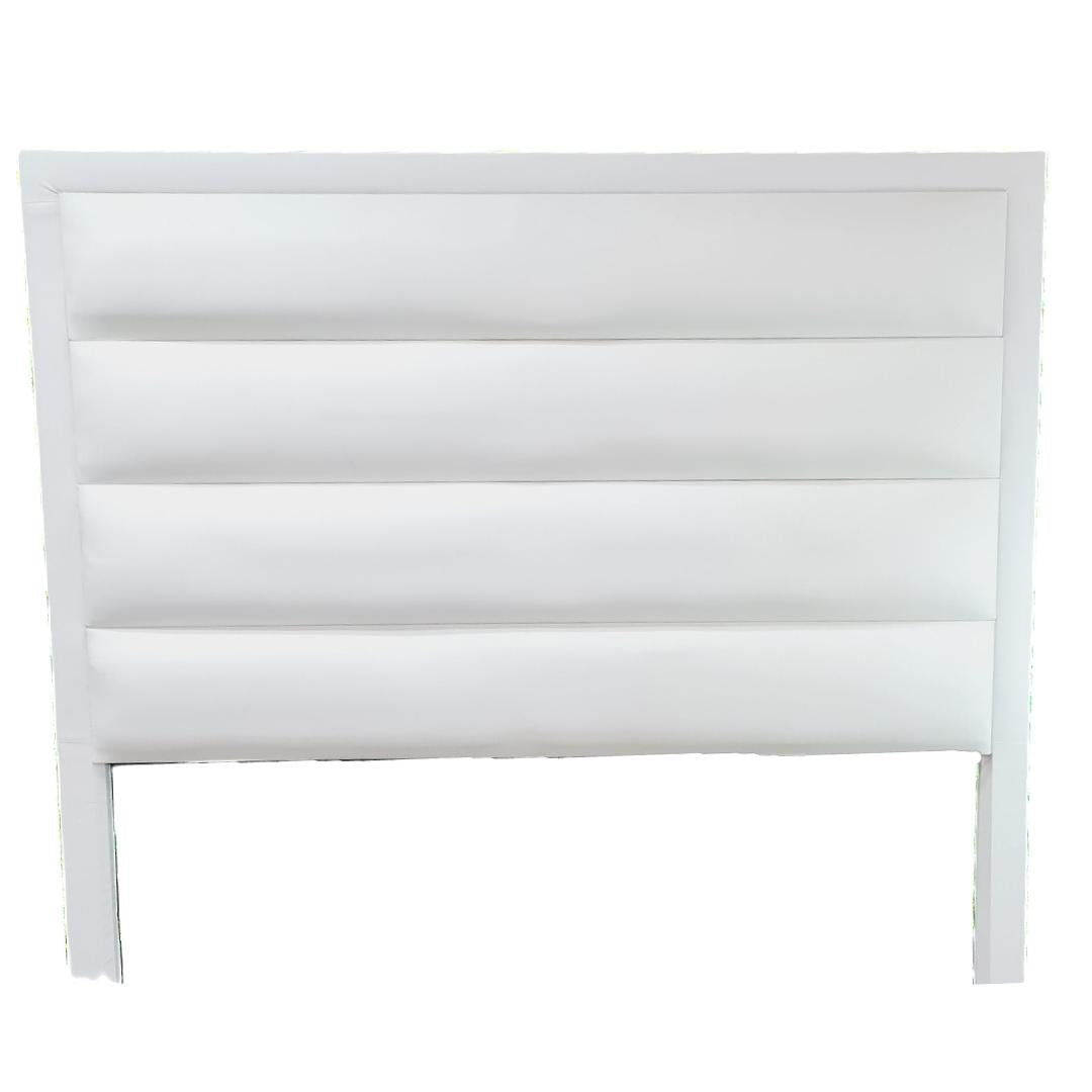 Leather Headboard - Solid  Off-White Striped