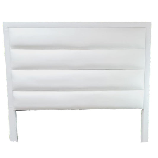 Leather Headboard - Solid  Off-White Striped