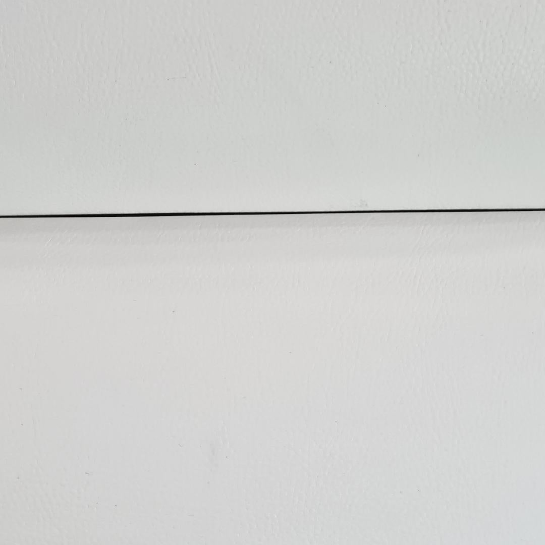 Leather Headboard - Solid  Off-White Striped