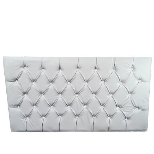 Leather Headboard -White with faux diamonds