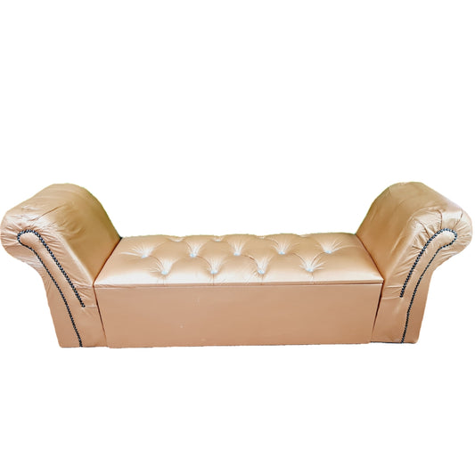 Leather Ottoman Bench - Light Brown